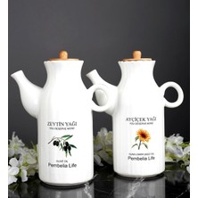 Porselen Yağlık ve Sirkelik Seti, 1000ML, 2'li, Şık ve Kullanışlı