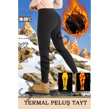 Tusebu Kadın Termal Peluş Içli Yüksek Bel Toparlayıcı Kışlık Tayt – Siyah