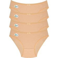 Tusebu Bambu Kadın Ten Rengi Külot 4’lü Paket – Yumuşak, Esnek ve Iz Yapmaz Konfor