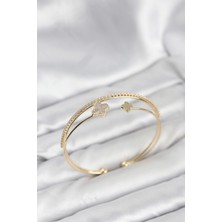 Sb Shopping Yonca Model Pirinç Gold Renk Kadın Bileklik