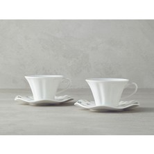 Şık Porselen 4 Parça Çay Fincan Takımı Yeşil-Mavi Set