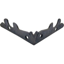 Nemere Antika Tarz Dekoratif Pirinç Lale Köşe Gönye - Yan, 105X105 Mm, Oksit