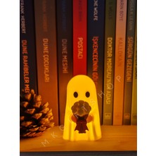 Mk Gift Shop Işıklı Hayalet Biblo – Çiçek Tutan Sevimli Dekoratif Figür - Renkli Çiçek Buketi