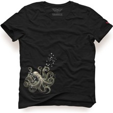 Tarrzzcom Unisex Regular Tasarım T-Shirt Ahtapot Tasarım Tişört