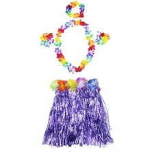 MiraLive Luau Aloha Hawaii Kolye Etek Taç ve Bileklik Seti Mor