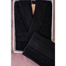 Özdilek Colourist Şalyaka Bornoz Baş Havlusu-Siyah