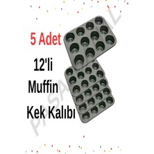 5'li 12’li Çok Amaçlı Muffin Kek Kalıbı Seti, Dayanıklı ve Kullanışlı