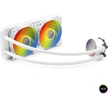 Argb Sıvı Soğutmalı Işlemci Fanı 240 mm - Beyaz ND2504