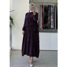Misswhence 39020 Ters Dikiş Detaylı Ipek Takım Bordo