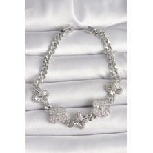 Sb Shopping Pirinç Gümüş Renk Zincir Yonca Model Kadın Bileklik