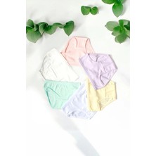 Tusebu 6'lı Kız Çocuk Fitilli Esnek Külot Boxer Seti Pastel Renk