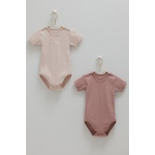 Caramell Basıc Kaşkorse Yarım Kol Kız Ikili Body - Lila - 86-92 cm Lila