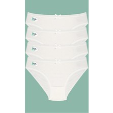 Tusebu Bambu Kadın Beyaz Külot 4’lü Paket – Yumuşak, Esnek ve Nefes Alan Günlük Iç Giyim