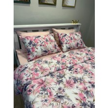 Tekstil Vagonu Çift Kişilik Lastikli Nevresim Takımı 4 Yastık Kılıflı Yumuşak Dokulu