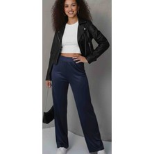 Modelist Örme Saten Parlak Kumaş Palazzo Pantolon