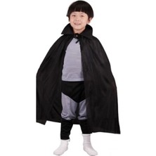 MiraLive Siyah Renk Yakalı Çocuk Pelerin 90 cm