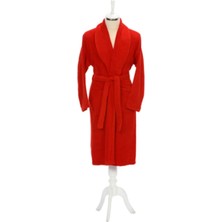 Özdilek Unisex Kırmızı Siyah Pamuk Trendy Aile Bornoz Seti