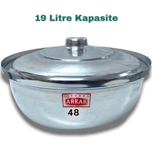 Alüminyum Helvane Tencere, 19 Litre, 48 Cm, Büyük Boy, Dayanıklı ve Şık