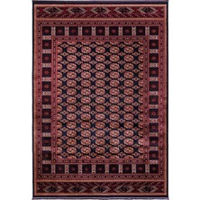 Quka Halı Afgan 113 Lacivert Kaymaz Tabanlı Yıkanabilir Afgan Halısı