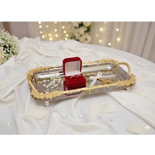 Lüks Kulplu ve Ayaklı Söz Nişan Tepsisi, Çeyizlik ve Hediyelik