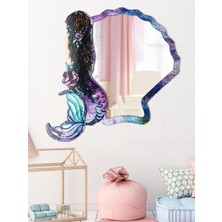 Nilisis Ayna Deniz Kızı Tasarımlı Ayna, Çocuk Odası Duvar Aynası, Özel Tasarım Ayna 68 x 68 cm