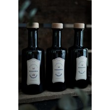 Ahşap Standlı Siyah Amber 3'lü Zeytinyağı ve Sıvıyağ Şişesi Seti