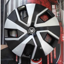 Yk Citroen C-Elysee / C2 / C3 / C4 / Berlingo / Nemo Uyumlu 15 Inç Jant Kapağı 4'lü Takım Amblem Hediyeli