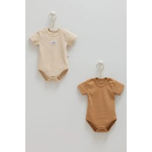 Caramell Basıc Kaşkorse Yarım Kol Ikili Body - Bej - 62-68 cm Bej