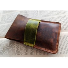 Mahfuz Tamamen El Emeği Hakiki Deri Minimalist Cüzdan Kartlık ( 11X6.5CM)  NLU371