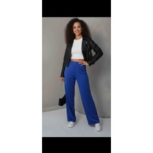 Modelist Örme Saten Parlak Kumaş Palazzo Pantolon