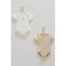Caramell Basıc Kaşkorse Yarım Kol Ikili Body - Ekru - 62-68 cm Ekru