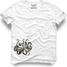 Tarrzzcom Unisex Regular Tasarım T-Shirt Ahtapot Tasarım Tişört