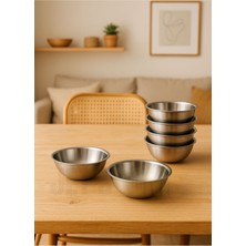 6'lı Paslanmaz Çelik Kase Seti, Çok Amaçlı Çorba, Salata, Meyve Kabı