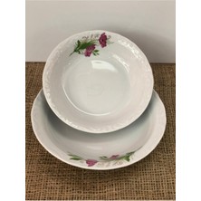 6'lı Lal Çukur Yemek Tabakları, 19 Cm, Şık ve Dayanıklı Set