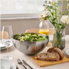 Derin Paslanmaz Çelik Salata Kasesi, 28 Cm, 13 cm Yüksek, Şık ve Dayanıklı