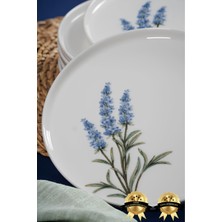 Lavanta Desenli 6 Parça Porselen Pasta Tabağı Seti