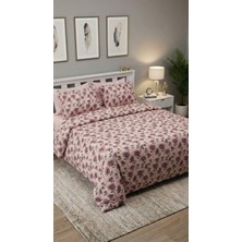 Tekstil Vagonu Çift Kişilik Lastikli Nevresim Takımı 4 Yastık Kılıflı Yumuşak Dokulu