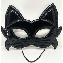 Nemere Siyah Renk Kumaş Malzemeden Imal Eva Kedi Maskesi 19X15 cm