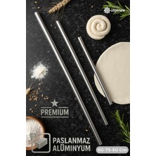 3’lü Alüminyum Paslanmaz Metal Hamur Yufka Açıcı Oklava Seti