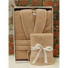 Özdilek Trendy Şalyaka Bornoz + Baş Havlusu- Bej