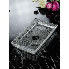 Şeffaf Dikdörtgen Cam Sunum Tabağı, Çerez ve Meyve Sunumu Için Ideal