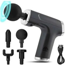 Depozee Profesyonel Masaj Tabancası Sporcu Masaj Aleti 4 Başlıklı Şarjlı Titreşimli