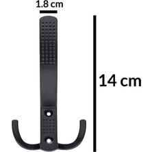 Ergün Store Noktalı Portmanto Vestiyer Duvar Dolap Elbise Askısı Siyah Metal Mobilya Kapı Askılığı Askısı 5 Adet