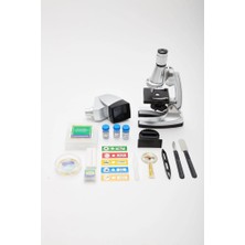 Derin Stok -50X-100X-200X-400X-600-1200X Çocuklariçin Eğitici Projektörlü Mikroskop Seti
