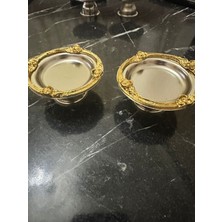 Ogeda Home 2'li Kahve Yanı Lokumluk–gold Gümüş Gül Detaylı Dekoratif Lokumluk–nişan Söz Kahve Yanı Şekerlik