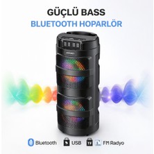 Bubitechh ZQS2401 Taşınabilir Bluetooth Hoparlör Rgb Işıklı Bass Speaker Siyah 10W