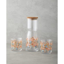 Cam Su Takımı 3 Parça, Renkli, 1000 ml ve 380 ml Kapasiteli