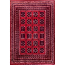 Quka Halı Afgan 112 Bordo Kaymaz Tabanlı Yıkanabilir Afgan Halısı