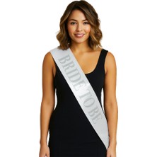 Similar Beyaz Saten Üzerine Kalın Gümüş Yazılı Bride To Kuşağı