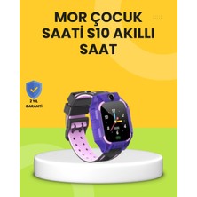 Derin Stok S10 Akıllı Çocuk Saati Mor Tasarım Adımsayar ve Alarm Fonksiyonlu